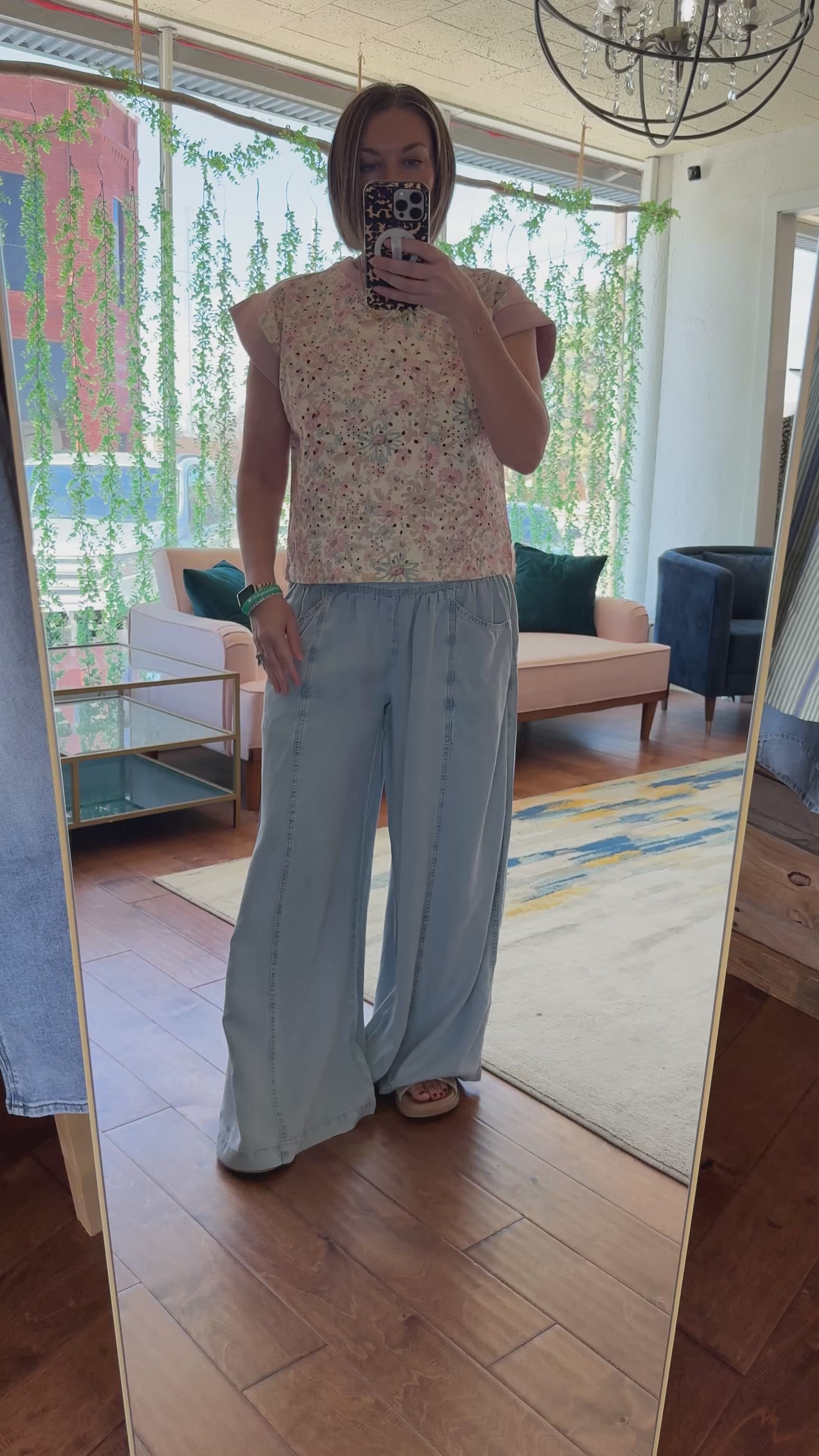 Tencel Denim Wide-leg Pant