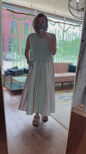 Summer Stripe Midi Skirt