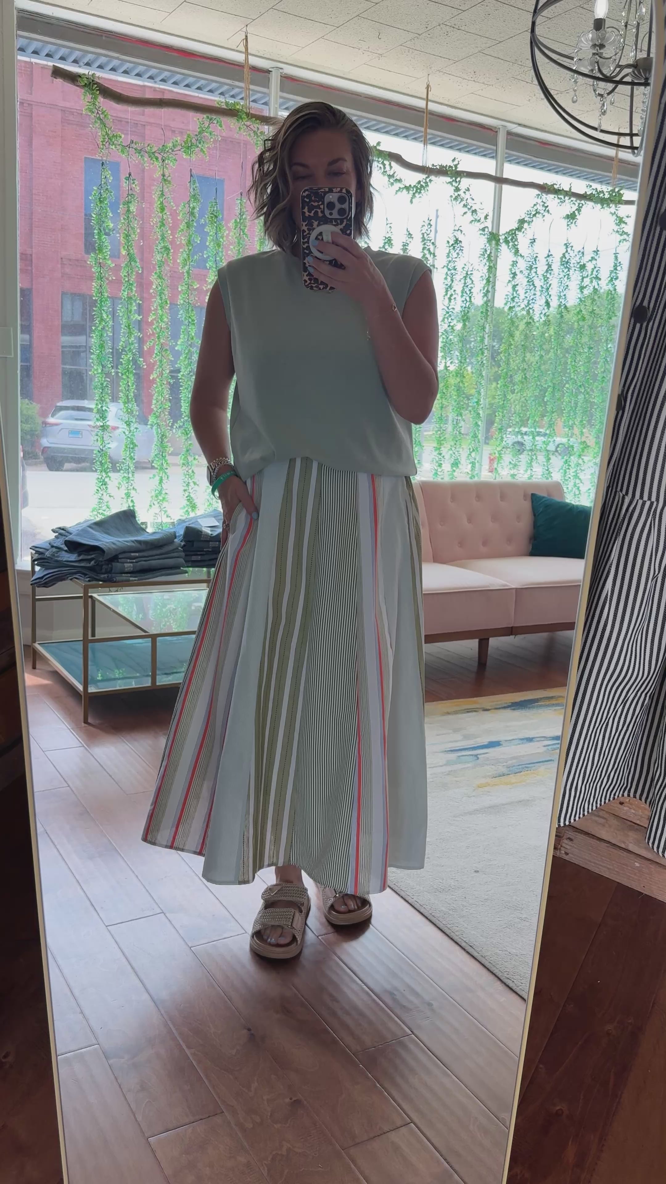 Summer Stripe Midi Skirt