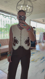 Horse Patch  Sweater Vest