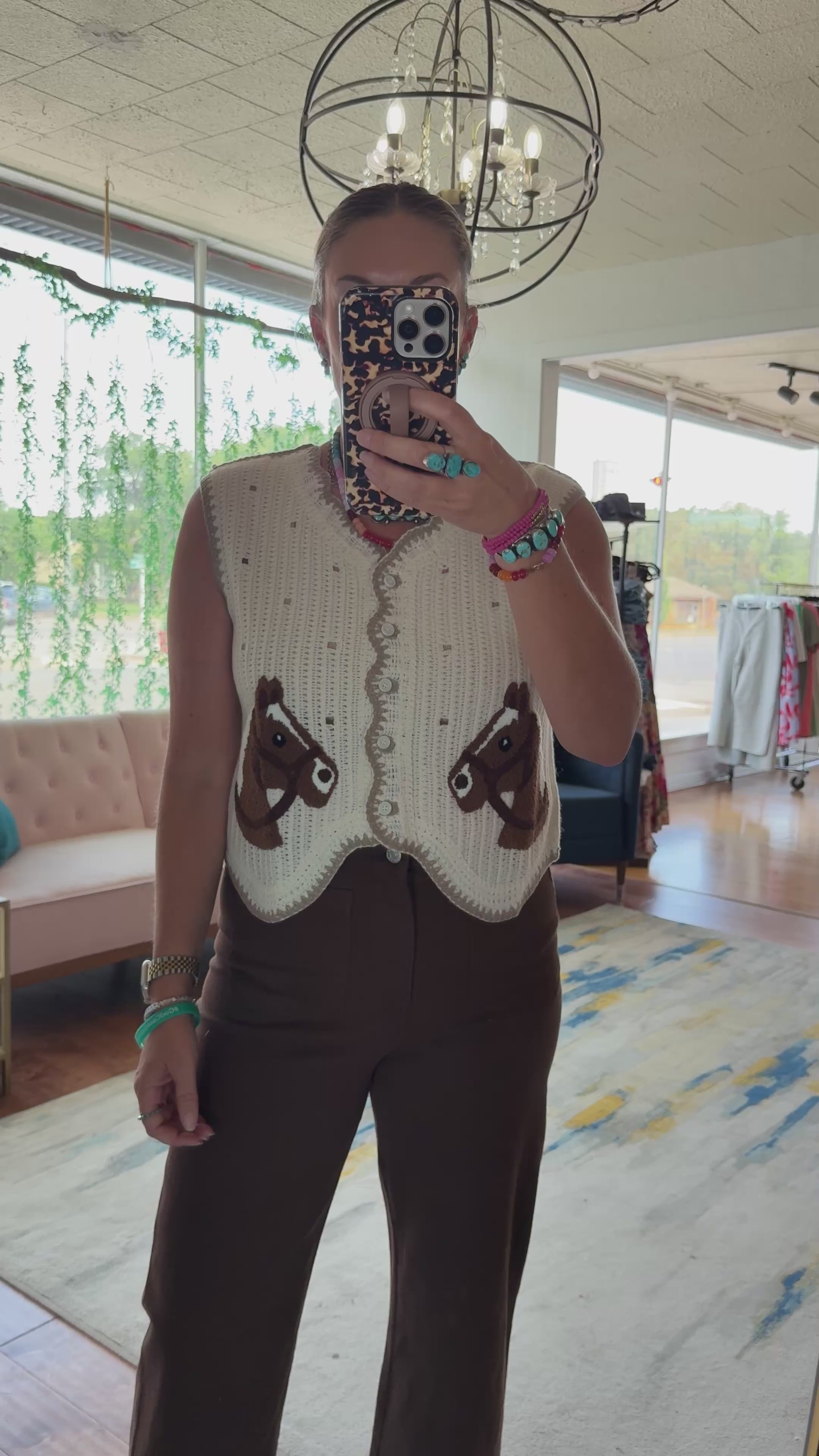 Horse Patch  Sweater Vest