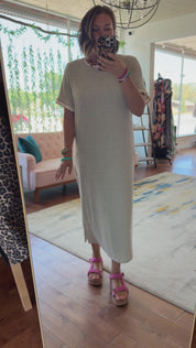 Scalloped Trim T-Shirt Dress