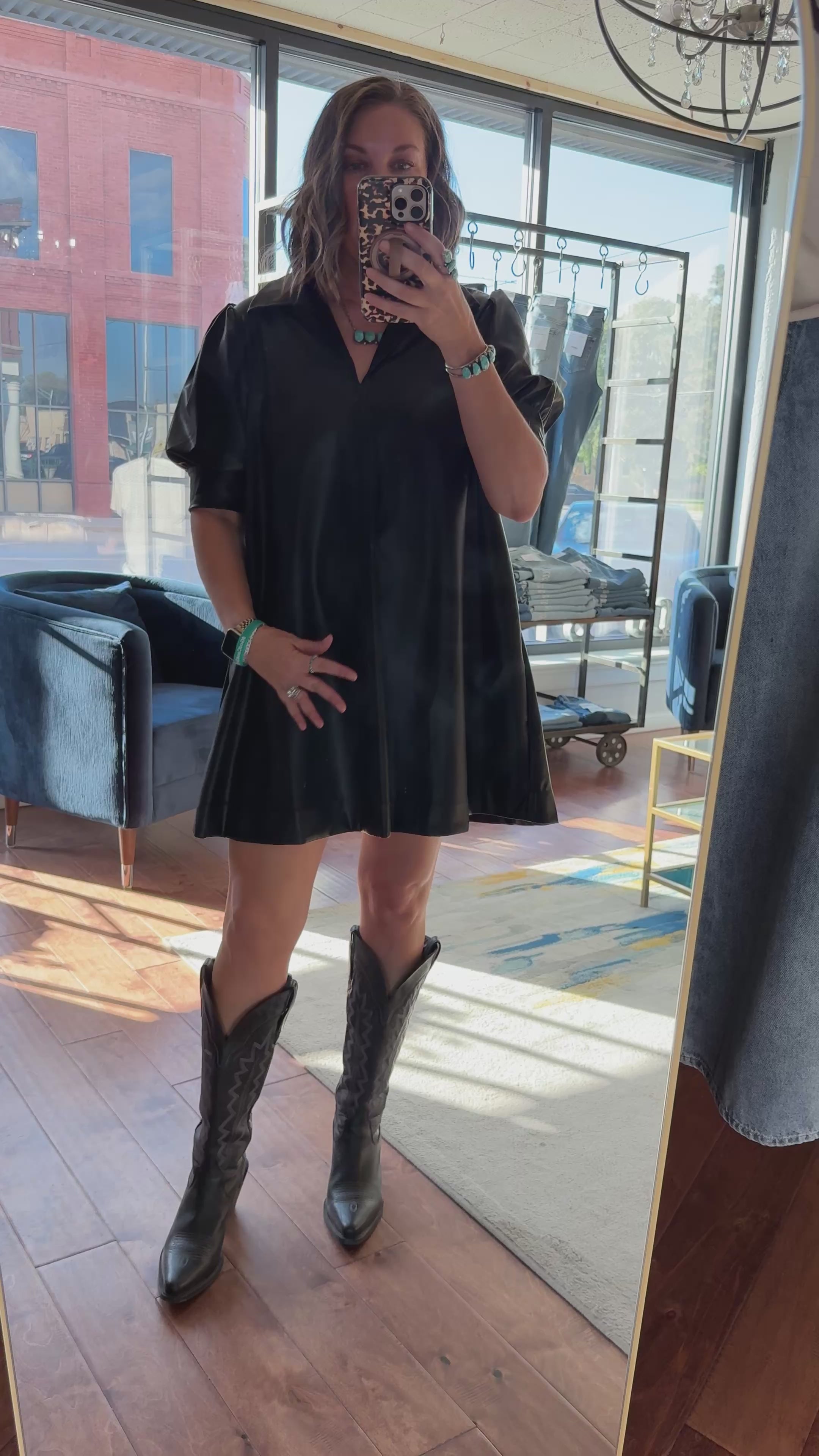Pleather Mini Dress
