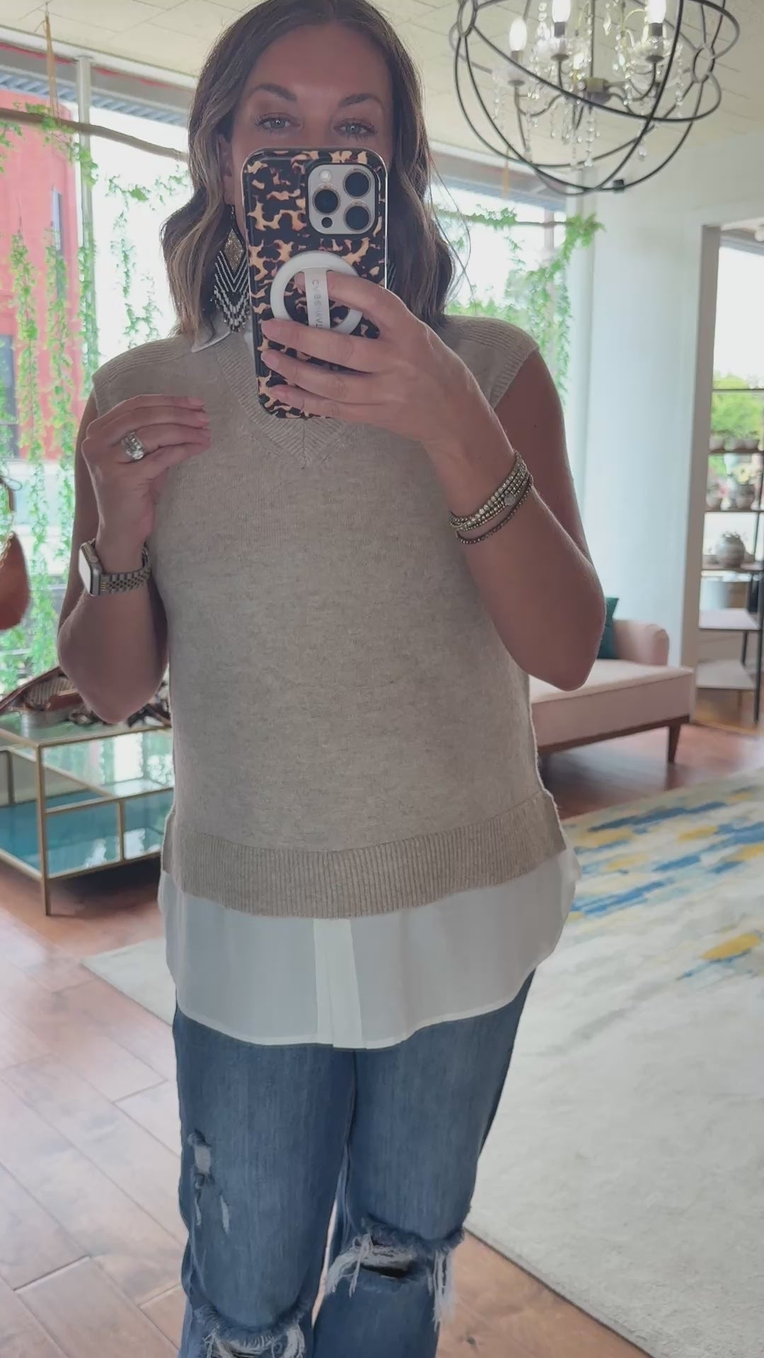 Mix Layer Shirt Vest