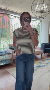 Striped Cap Sleeve Tee