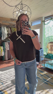 Scarf Tie Cap Sleeve Top