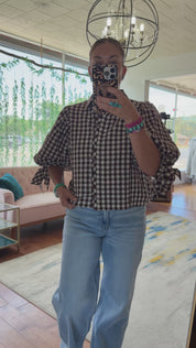 Gingham Tie Top