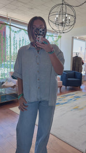 Washed Striped Dolman Shirt