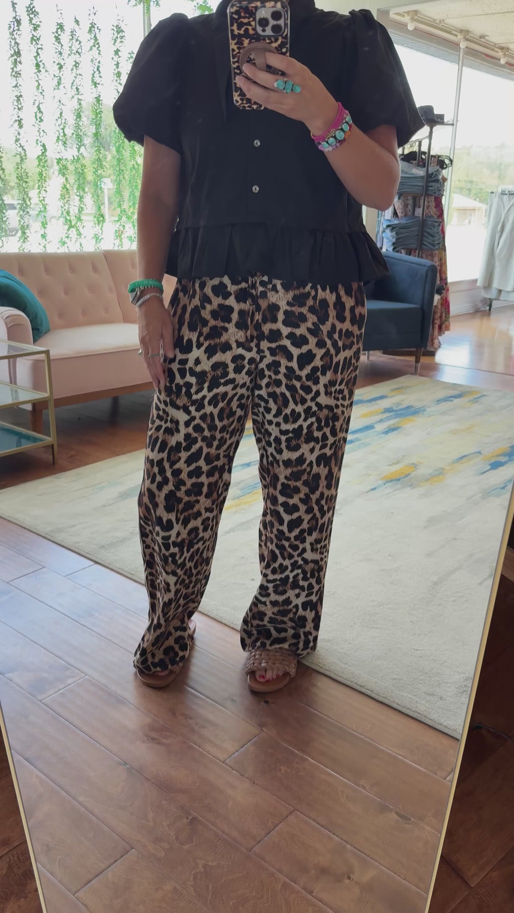 Leopard Side Stripe Pants