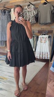 Sleeveless Ruffle Poplin Mini Dress