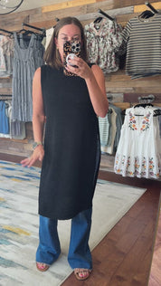 Sleeveless Open Longline Sweater