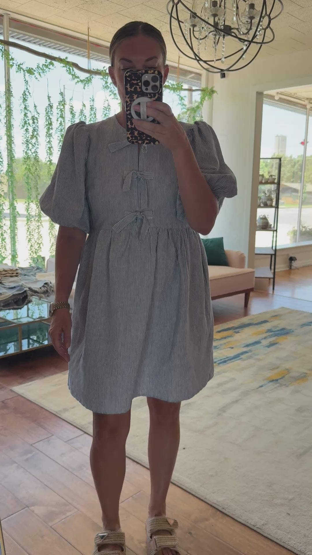 Jenny Stripe Linen Dress