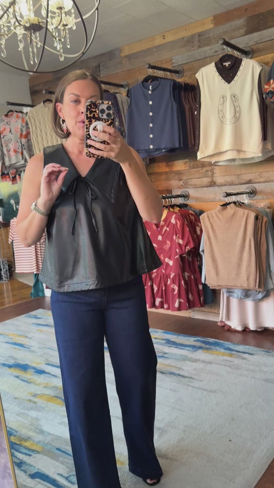 Faux Leather Sailor Top