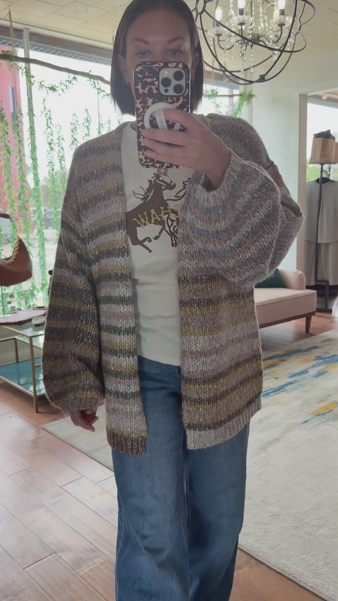 Multi Stripe Oversized Cardigan