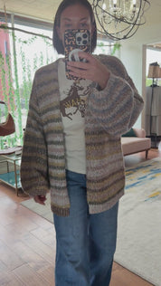 Multi Stripe Oversized Cardigan