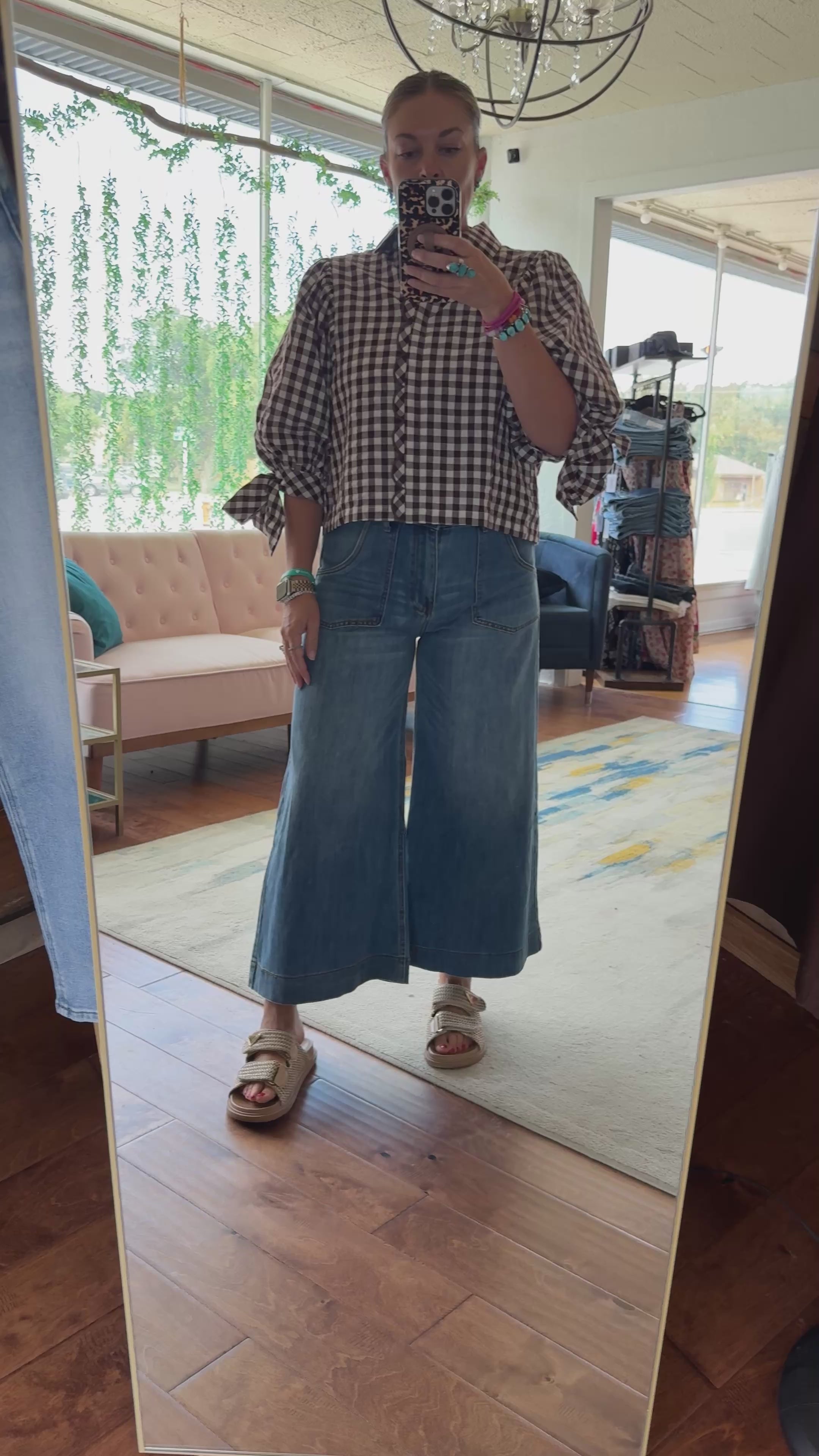 Cropped Wide Leg Jeans