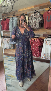 Fall Floral Tier Maxi Dress