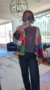 Rainbow Squares Cardigan