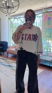 STAR PATCH FRONT WASHED TERRY PULLOVER