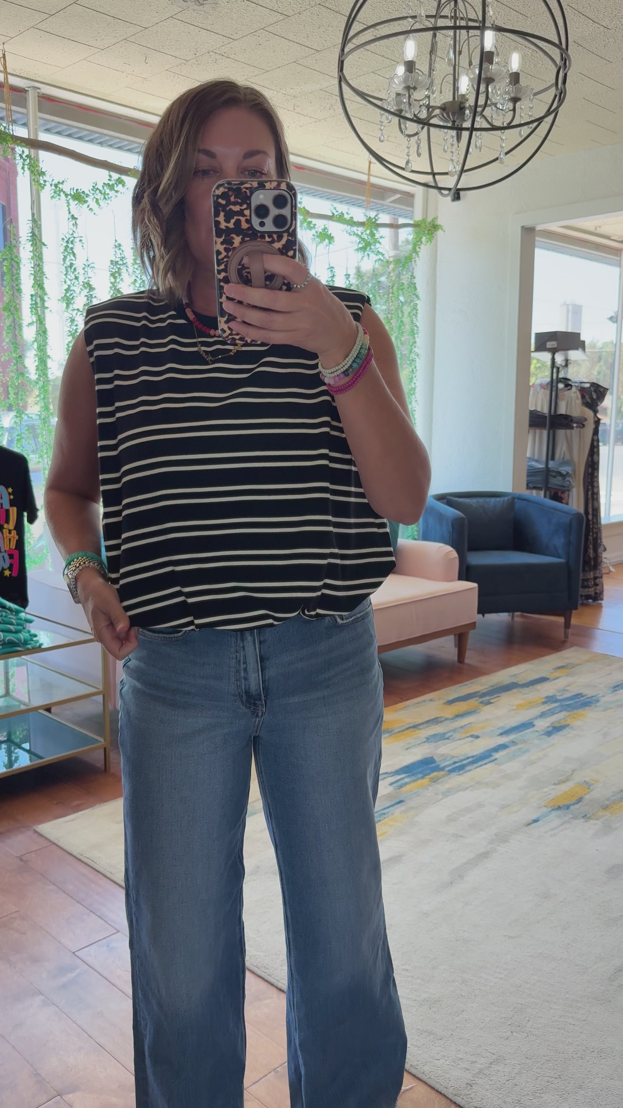 Striped Bubble Muscle Tee