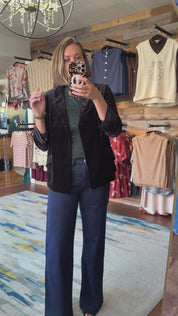 Velvet Ruched Blazer