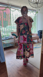 Mix Patchwork Floral Maxi Dress