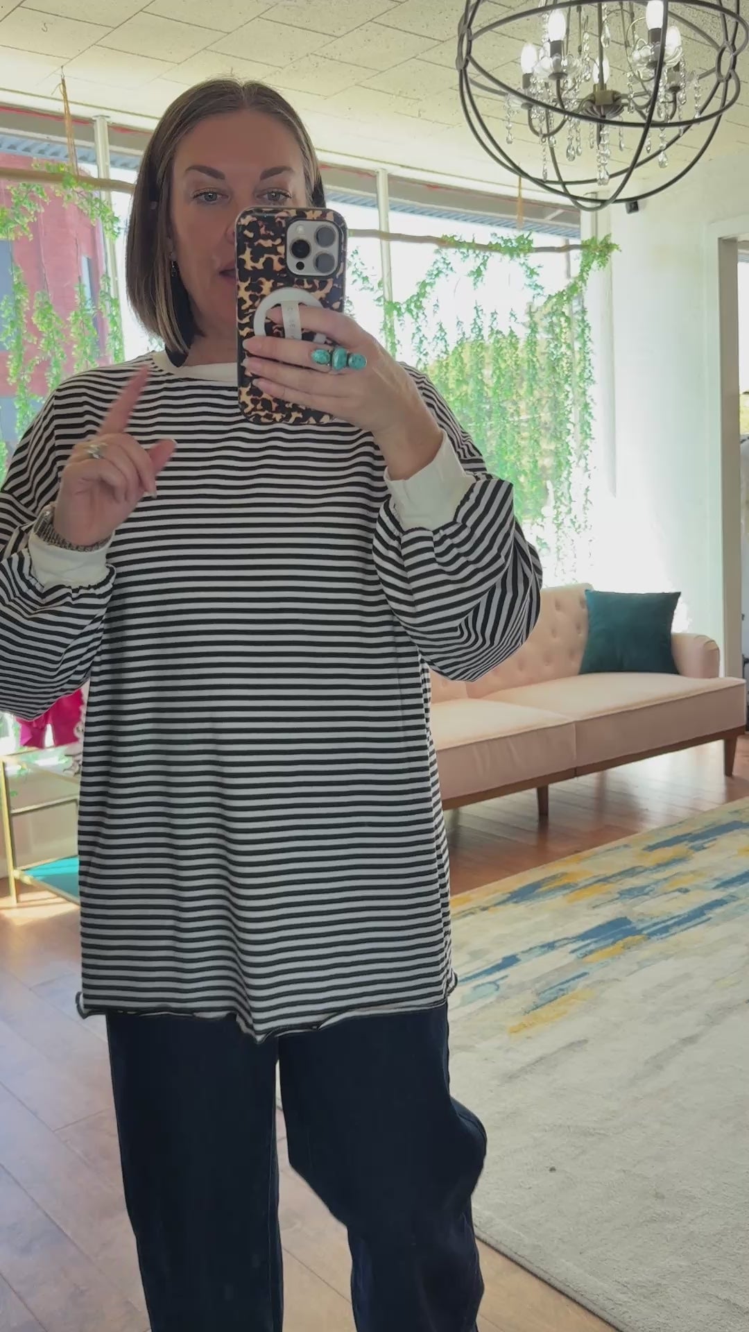 Oversized Striped Pullover