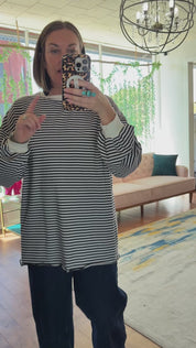 Oversized Striped Pullover