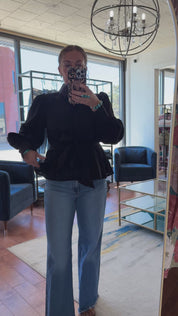 Peplum Button-Up Blouse