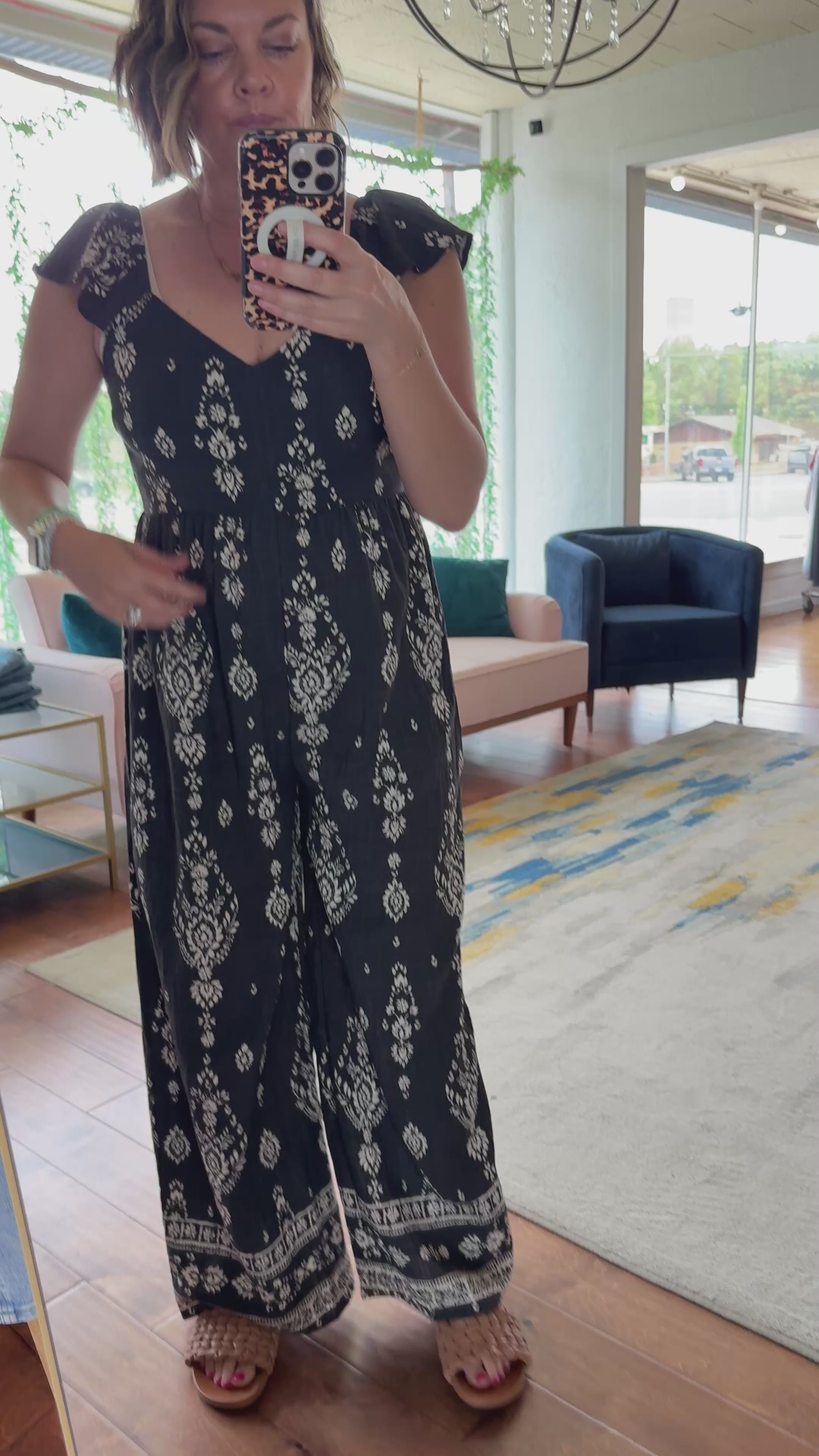 Sweetheart Neckline Boho Jumpsuit