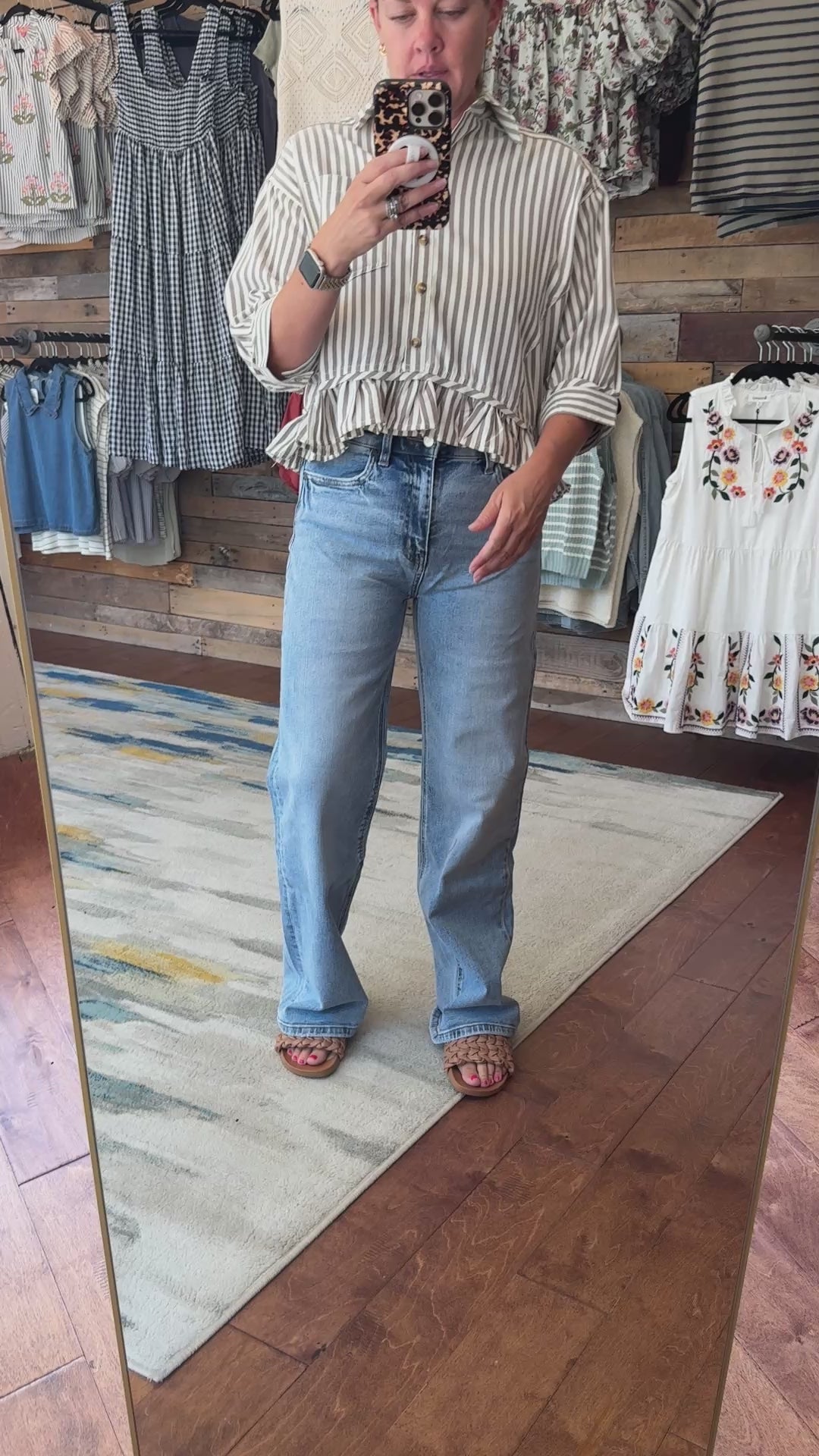 Structured Wide-Leg Jeans