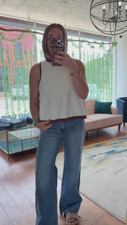 Contrast Trim Knit Top