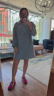 Mineral Washed Mini Shirt Dress