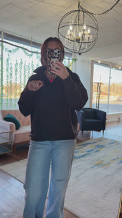 Snap Collar Pullover Sweatshirt