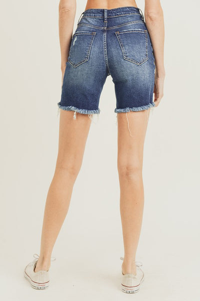Distressed High-Rise Shorts